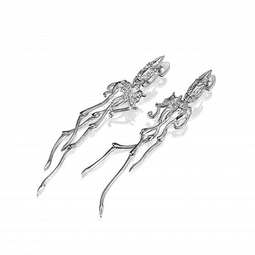 Длинные серьги "Elephant earrings white" THING JEWELRY