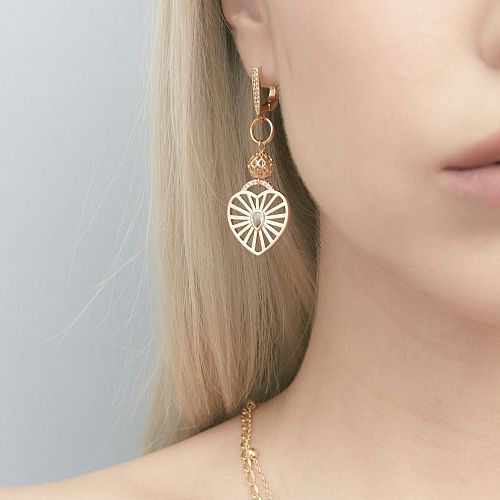 Серьги - сердечки позолоченные ANNA SKOROKHODOVA ACCESSORIZE / АННА СКОРОХОДОВА. АКСЕССУАРЫ