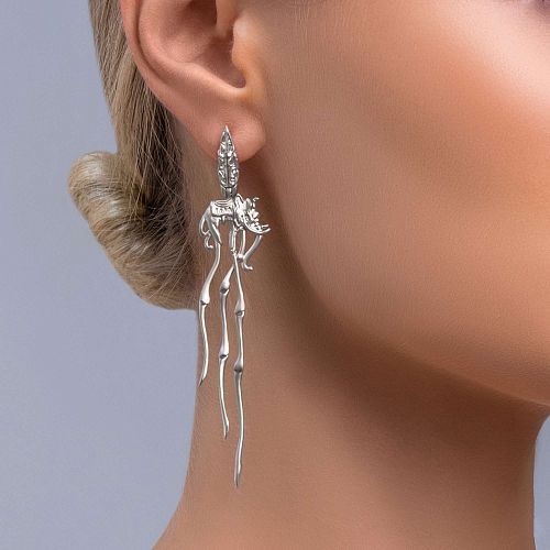 Длинные серьги "Elephant earrings white" THING JEWELRY