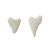 Серьги "Сердца" из фарфора малые белые RES OBJECTS