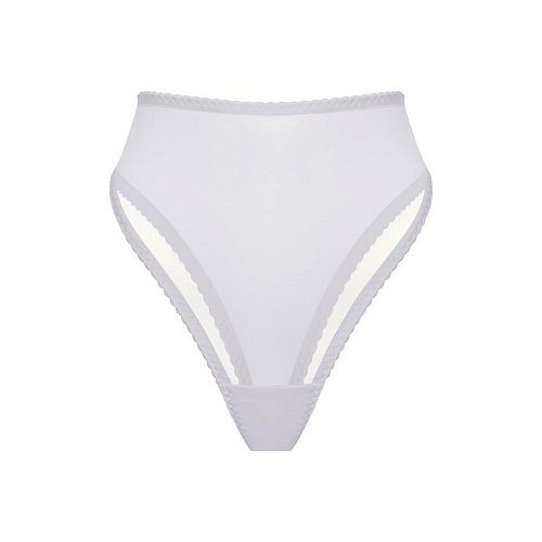 Молочные высокие трусы бразильяна "Omut / Омут" из сетки PURPUR INTIMATES / ПУРПУР ИНТИМЭЙТС