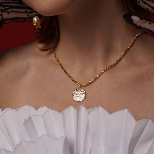 Колье - цепь с белой эмалевой подвеской Дерево ANNA SKOROKHODOVA ACCESSORIZE / АННА СКОРОХОДОВА. АКСЕССУАРЫ