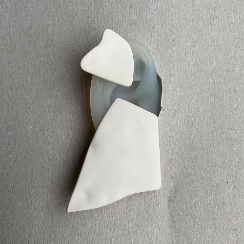 Серьги "Фрагменты" из фарфора большие, белые RES OBJECTS