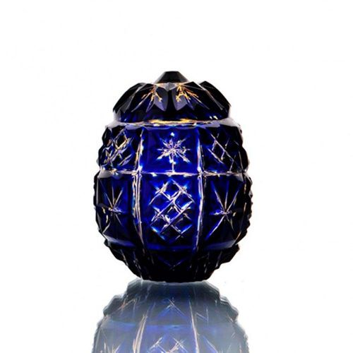 Хрустальный сувенир "Яйцо - ромашка" янтарно-синий ГУСЕВСКОЙ ХРУСТАЛЬНЫЙ ЗАВОД