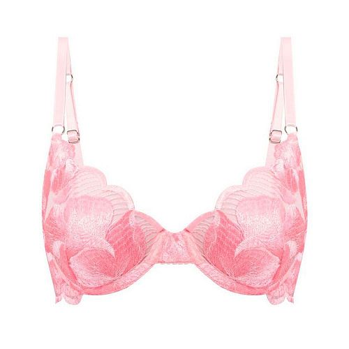 Розовый бра "Insomnia / Инсомния" из сетки с вышивкой PURPUR INTIMATES / ПУРПУР ИНТИМЭЙТС