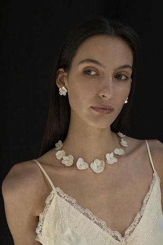 Серьга "Алтай Цветок Пятилистник" MS.MARBLE