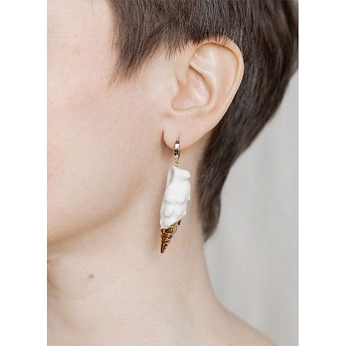 Серьги "Cerithium / Церитий" белые KAO LIN / КАО ЛИН