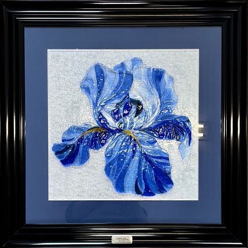 Картина из стекла "Blue iris / Голубой ирис" DECUS / ДЕКУС