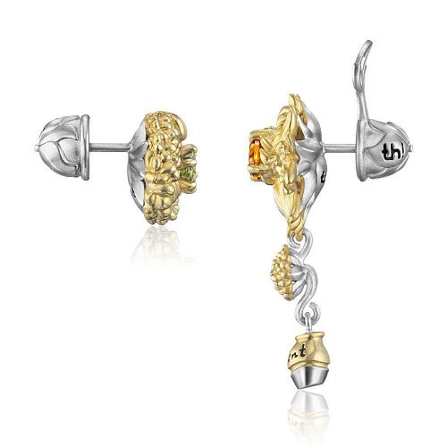 Асимметричные серьги подсолнухи "Van Gogh" THING JEWELRY