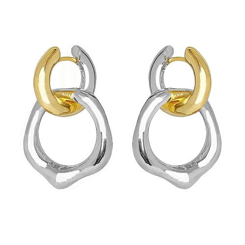 Двухцветные серебристые серьги - кольца трансформеры ANNA SKOROKHODOVA ACCESSORIZE / АННА СКОРОХОДОВА. АКСЕССУАРЫ