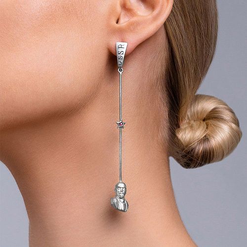 Длинная моносерьга "Lenin №2" THING JEWELRY