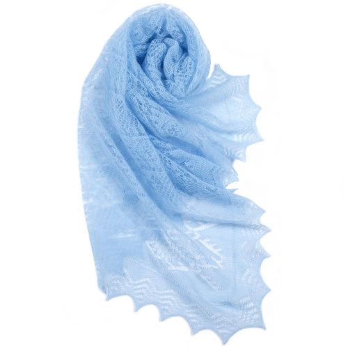 Ажурный платок небесно-голубой из мохера REGINLEIF