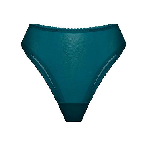 Изумрудные трусы бразильяна "Omut / Омут" из сетки PURPUR INTIMATES / ПУРПУР ИНТИМЭЙТС