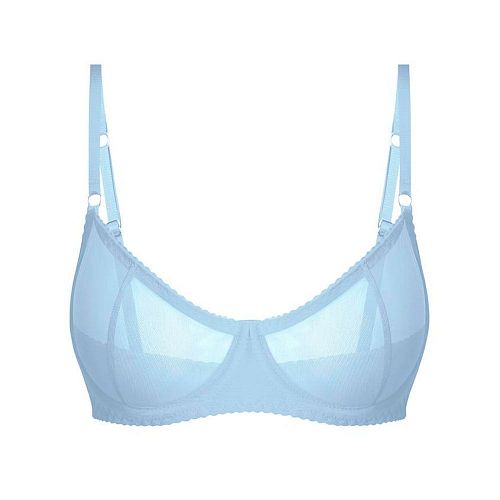 Голубой бра "Omut / Омут" из сетки PURPUR INTIMATES / ПУРПУР ИНТИМЭЙТС