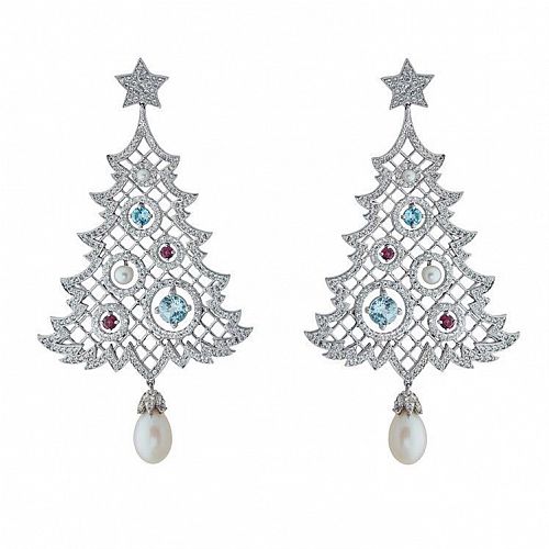Серьги "Christmas tree / Рождественская ёлка" RUSSKAYA SKAZKA / РУССКАЯ СКАЗКА