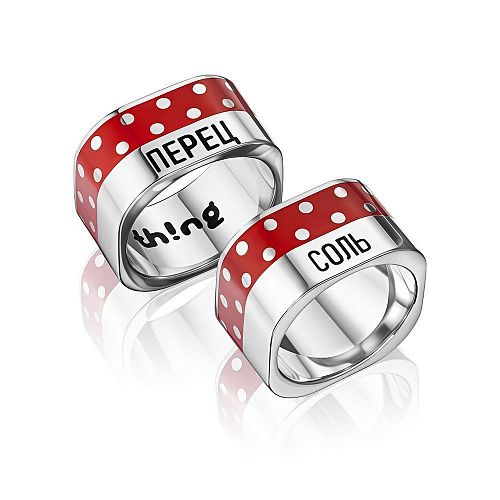 Кольцо двустороннее керамикой "Перец/Соль" THING JEWELRY