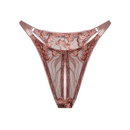 Коричневые трусы стринги "Courage / Кураж" с вырезом PURPUR INTIMATES / ПУРПУР ИНТИМЭЙТС