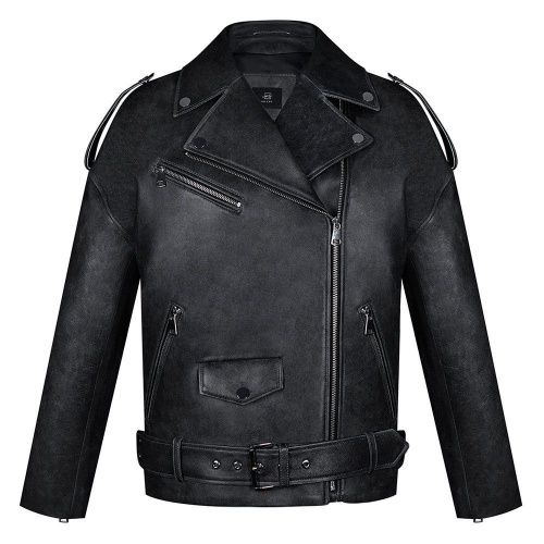 Куртка - косуха из кожи OverSize Black Vintage NO ESC