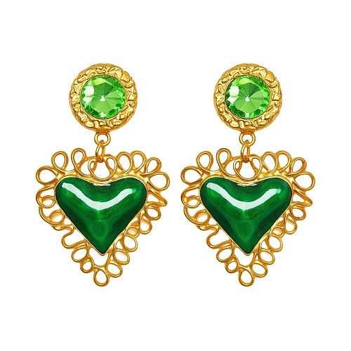 Объемные винтажные серьги - гвоздики с подвеской сердце ANNA SKOROKHODOVA ACCESSORIZE / АННА СКОРОХОДОВА. АКСЕССУАРЫ