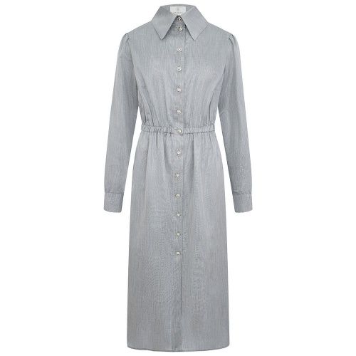 Жемчужное платье - рубашка из нарядной ткани EVGENIA KOLOS