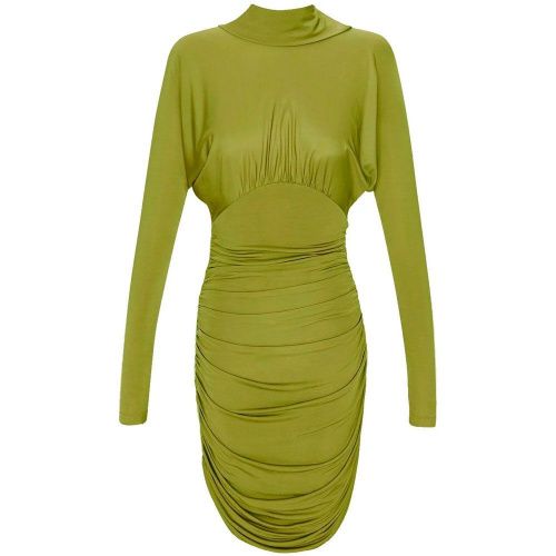 Платье мини из вискозы зелёное SUROVAYA