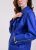 Куртка - косуха женская из натуральной кожи синяя MASLOV