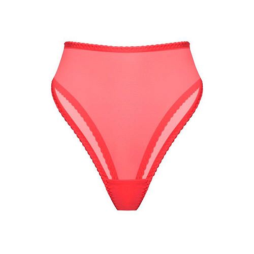 Красные высокие трусы бразильяна "Omut / Омут" из сетки PURPUR INTIMATES / ПУРПУР ИНТИМЭЙТС