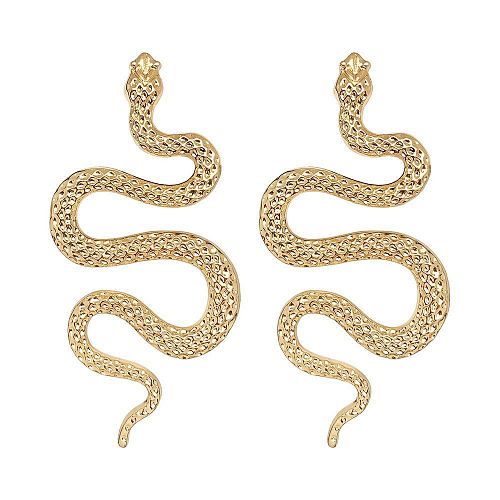 Объемные золотистые серьги - гвоздики со змеями ANNA SKOROKHODOVA ACCESSORIZE / АННА СКОРОХОДОВА. АКСЕССУАРЫ