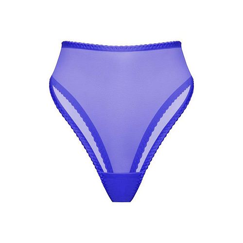 Синие высокие трусы бразильяна "Omut / Омут" из сетки PURPUR INTIMATES / ПУРПУР ИНТИМЭЙТС