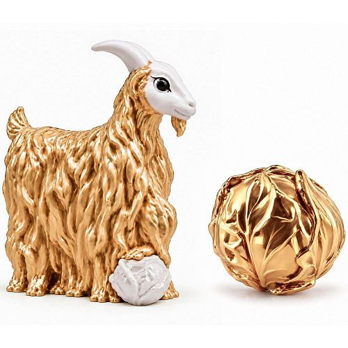 Набор ёлочных игрушек "Коза + Капуста", золотой RES OBJECTS