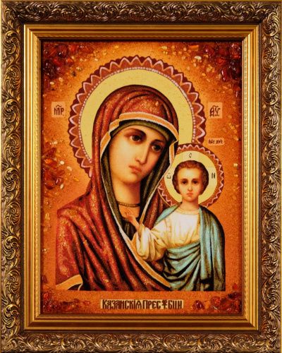 Икона из янтаря "Казанская Божья Матерь" BALTAMBER
