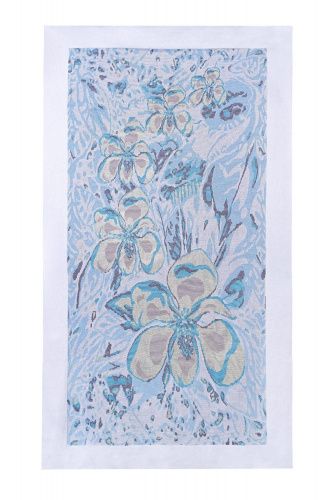 Плед с узором "Магнолия" в голубом цвете MAISON KALEIDOSCOPE