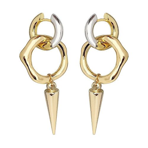 Двухцветные золотистые серьги - кольца трансформеры с шипами ANNA SKOROKHODOVA ACCESSORIZE / АННА СКОРОХОДОВА. АКСЕССУАРЫ