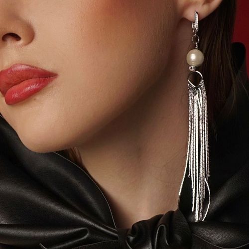 Серьги - кисточки удлиненные с жемчугом ANNA SKOROKHODOVA ACCESSORIZE / АННА СКОРОХОДОВА. АКСЕССУАРЫ