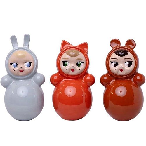 Набор из трёх неваляшек "Зайка.Лисичка.Мишка" ASIKNOVA CERAMICS