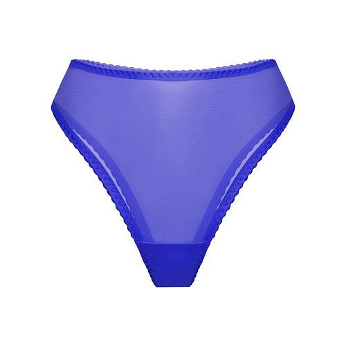 Синие трусы бразильяна "Omut / Омут" из сетки PURPUR INTIMATES / ПУРПУР ИНТИМЭЙТС