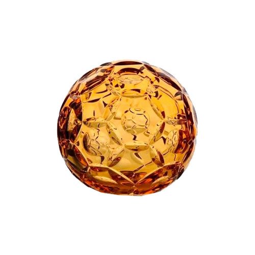 Хрустальный сувенир "Мяч" янтарный ГУСЕВСКОЙ ХРУСТАЛЬНЫЙ ЗАВОД