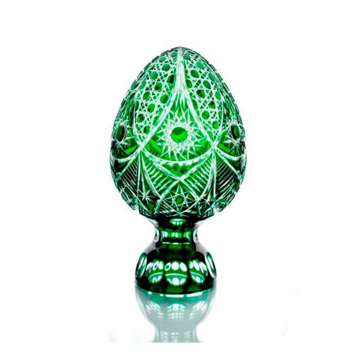 Декоративное изделие "Яйцо" большое зелёное ГУСЕВСКОЙ ХРУСТАЛЬНЫЙ ЗАВОД