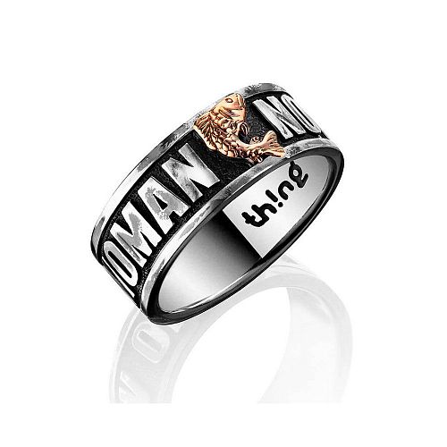 Мужское кольцо рыбака "Nowomannocry" THING JEWELRY