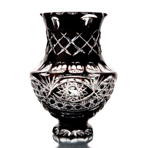 Хрустальная ваза для цветов "Афина" черная ГУСЕВСКОЙ ХРУСТАЛЬНЫЙ ЗАВОД