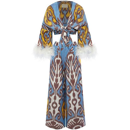 Шелковый костюм "Madelеine blue / Мадлен голубой" SAFFRON & ROSE