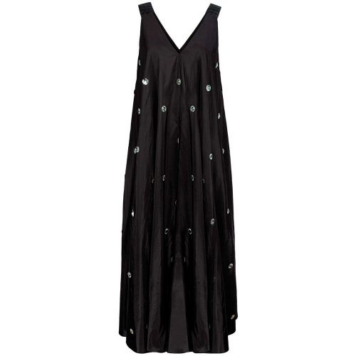 Платье - сарафан из тафты с крупными кристаллами черное FASHION REBELS