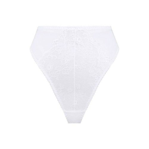 Белые высокие трусы бразильяна "Balmy / Балми" из сетки и кружева PURPUR INTIMATES / ПУРПУР ИНТИМЭЙТС
