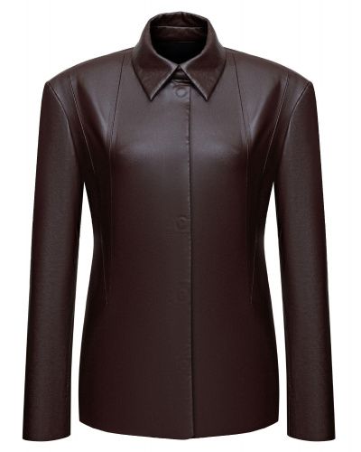 Рубашка - пиджак из экокожи коричневая SANS MERCI