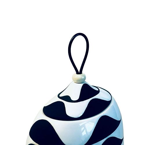 Интерьерная ваза с крышкой "Волны" 17 см ST.CERAMICS / СТ.КЕРАМИКА