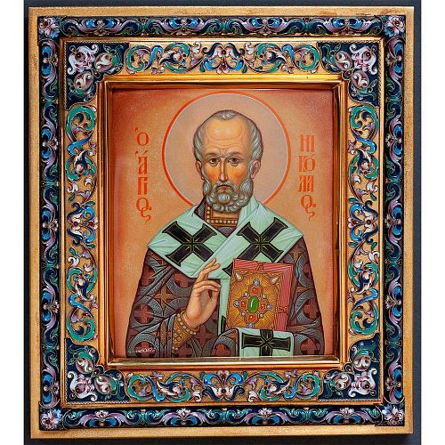 Икона "Святитель Николай Чудотворец" МАСТЕРСКАЯ ХРИЗОЛИТ