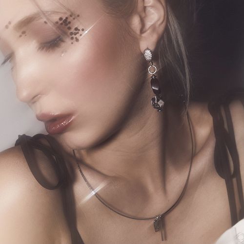 Серьги вечерние с яшмой и аметистом ANNA SKOROKHODOVA ACCESSORIZE / АННА СКОРОХОДОВА. АКСЕССУАРЫ