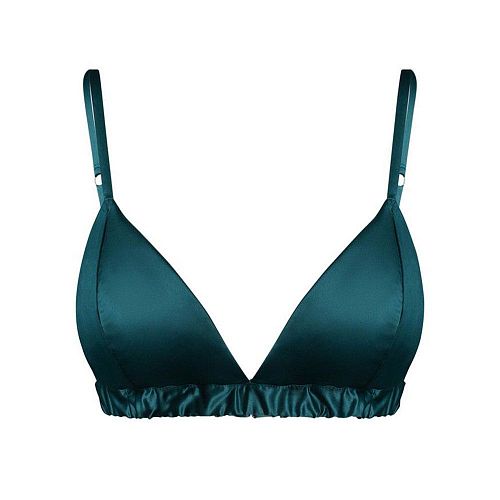 Изумрудный шелковый бра "Naomi / Наоми" PURPUR INTIMATES / ПУРПУР ИНТИМЭЙТС