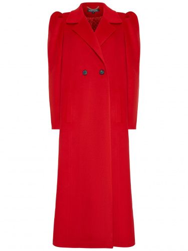 Пальто двубортное с объемными рукавами красное FASHION REBELS