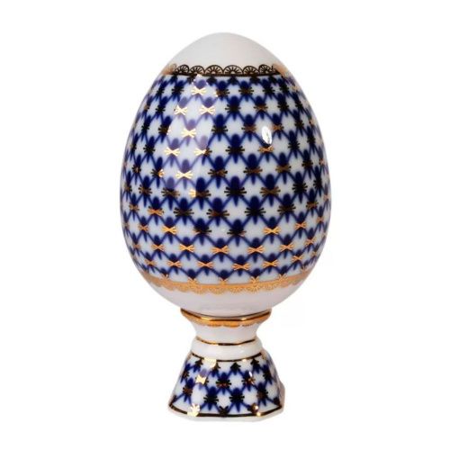 Яйцо пасхальное на подставке "Кобальтовая сетка" ИМПЕРАТОРСКИЙ ФАРФОРОВЫЙ ЗАВОД